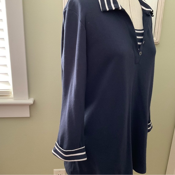 MISOOK NAVY BLUE NAUTICAL STYLE PULLOVER SWEATER, SIZE: XL - Picture 2 of 14